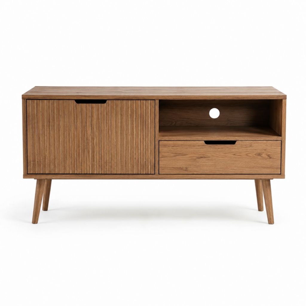 TV-Lowboard Nussbraun MDF mit Walnussfurnier Rechteckig 120 x 40 x 65 cm