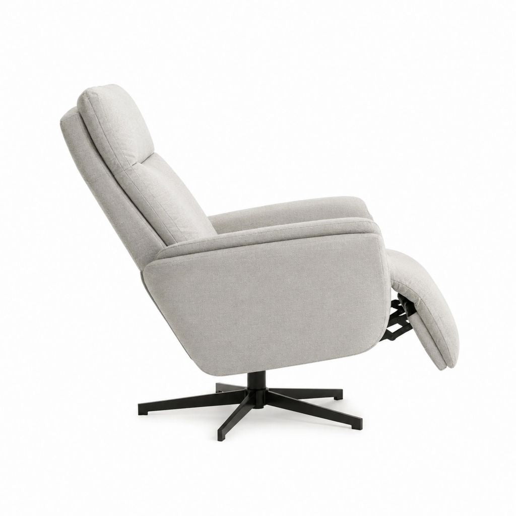 Relaxsessel mit Liegefunktion Hellgrau Polyester Stahlgestell 76 x 90 x 105 cm