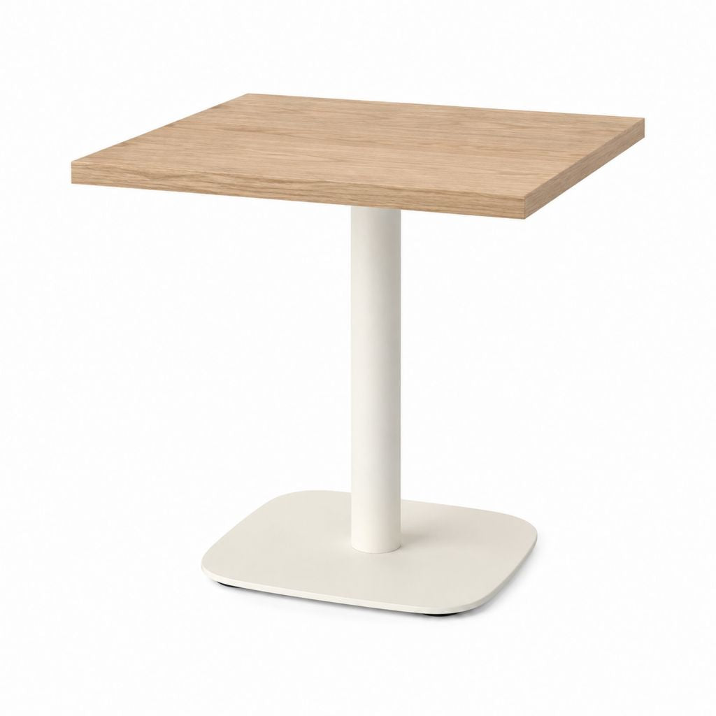Esstisch quadratisch Eiche Natur und Weiß mit MDF-Tischplatte 80 x 80 x 75 cm