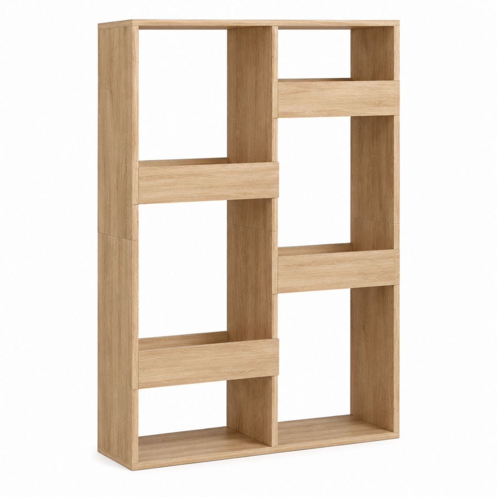 Bücherregal Eiche-hell Spanplatte rechteckig 80 x 30 x 180 cm