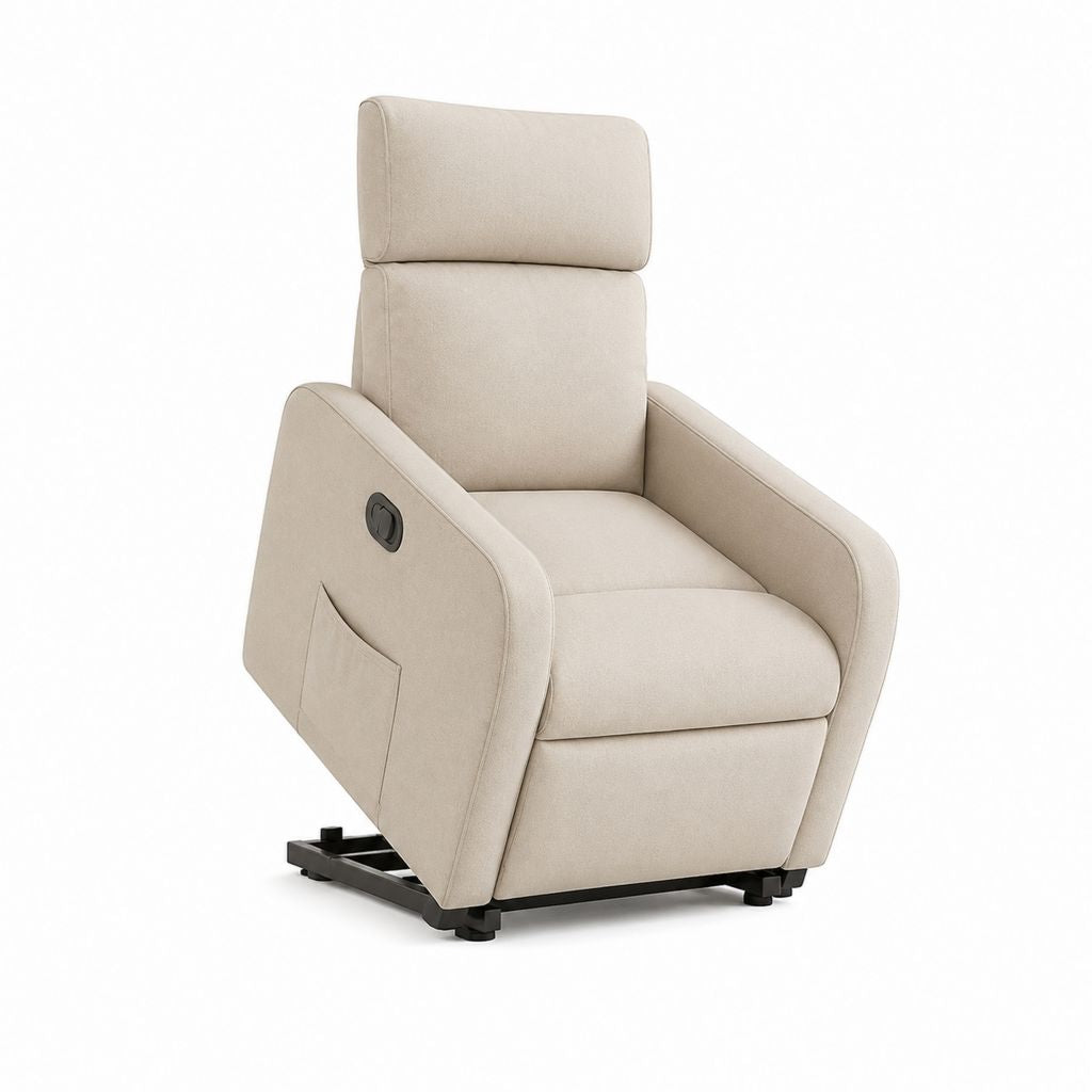 Elektrischer Relaxsessel Fernsehsessel Beige Polyester 78 x 92 x 104 cm