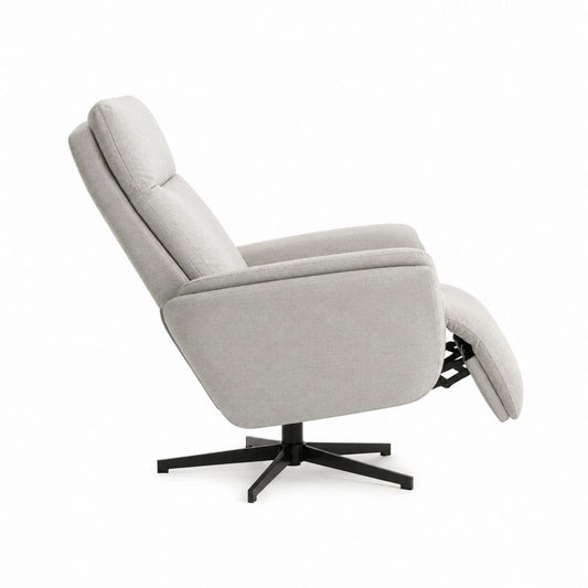 Relaxsessel mit Liegefunktion Hellgrau Polyester Stahlgestell 76 x 90 x 105 cm