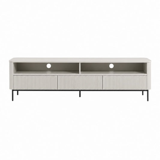 TV Lowboard Beige MDF mit Rillenfront 180 x 40 x 55 cm