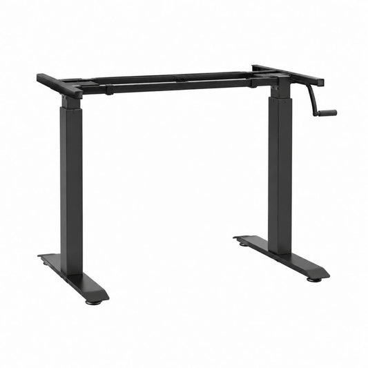 Manuell höhenverstellbares Tischgestell Schwarz Stahl rechteckig 100-160 x 60 x 70-115 cm